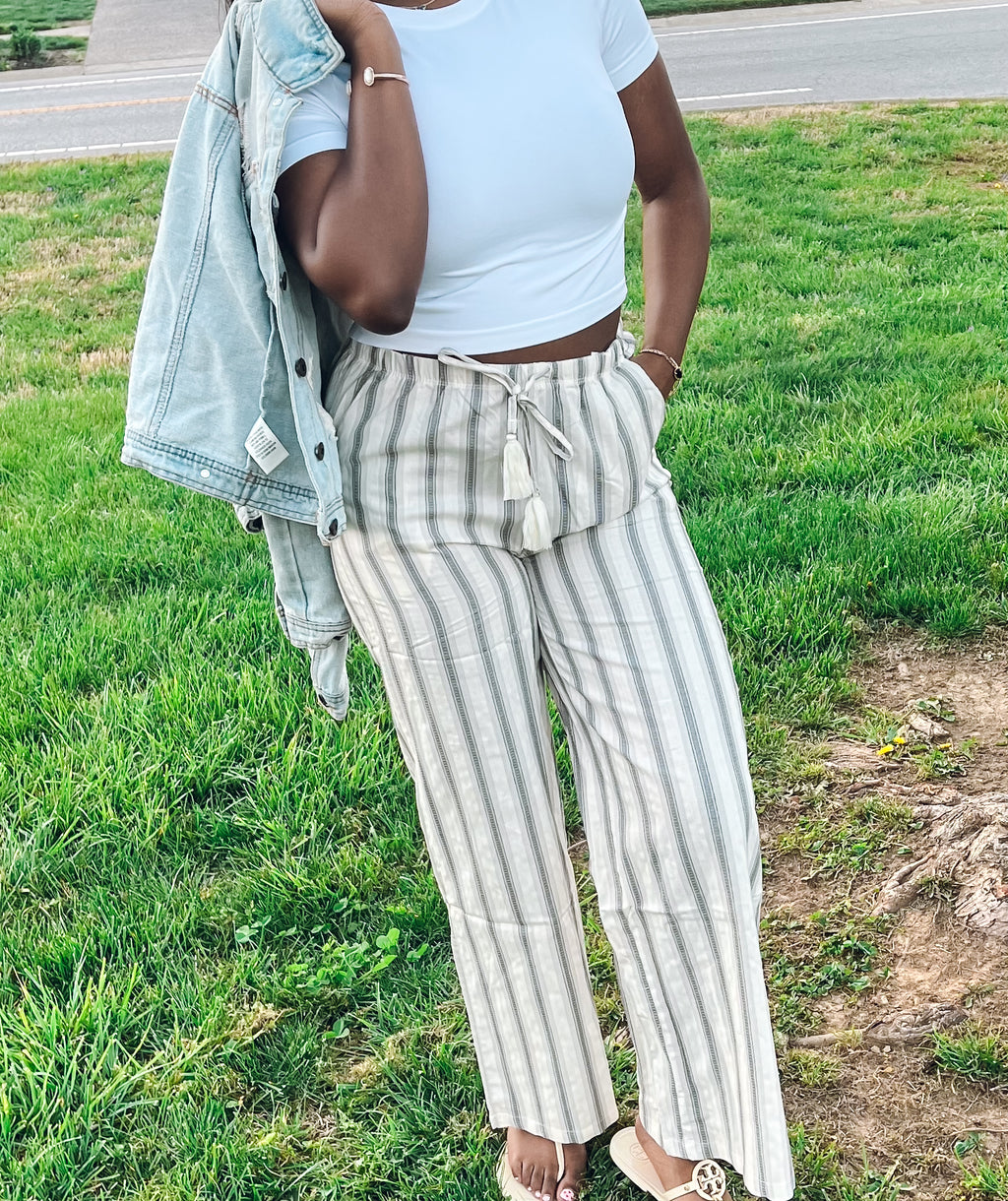 Linen Stripes Pants