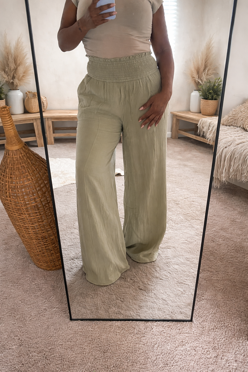 Olive Wide Leg Pants
