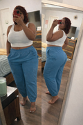 Blue High Waist Pants