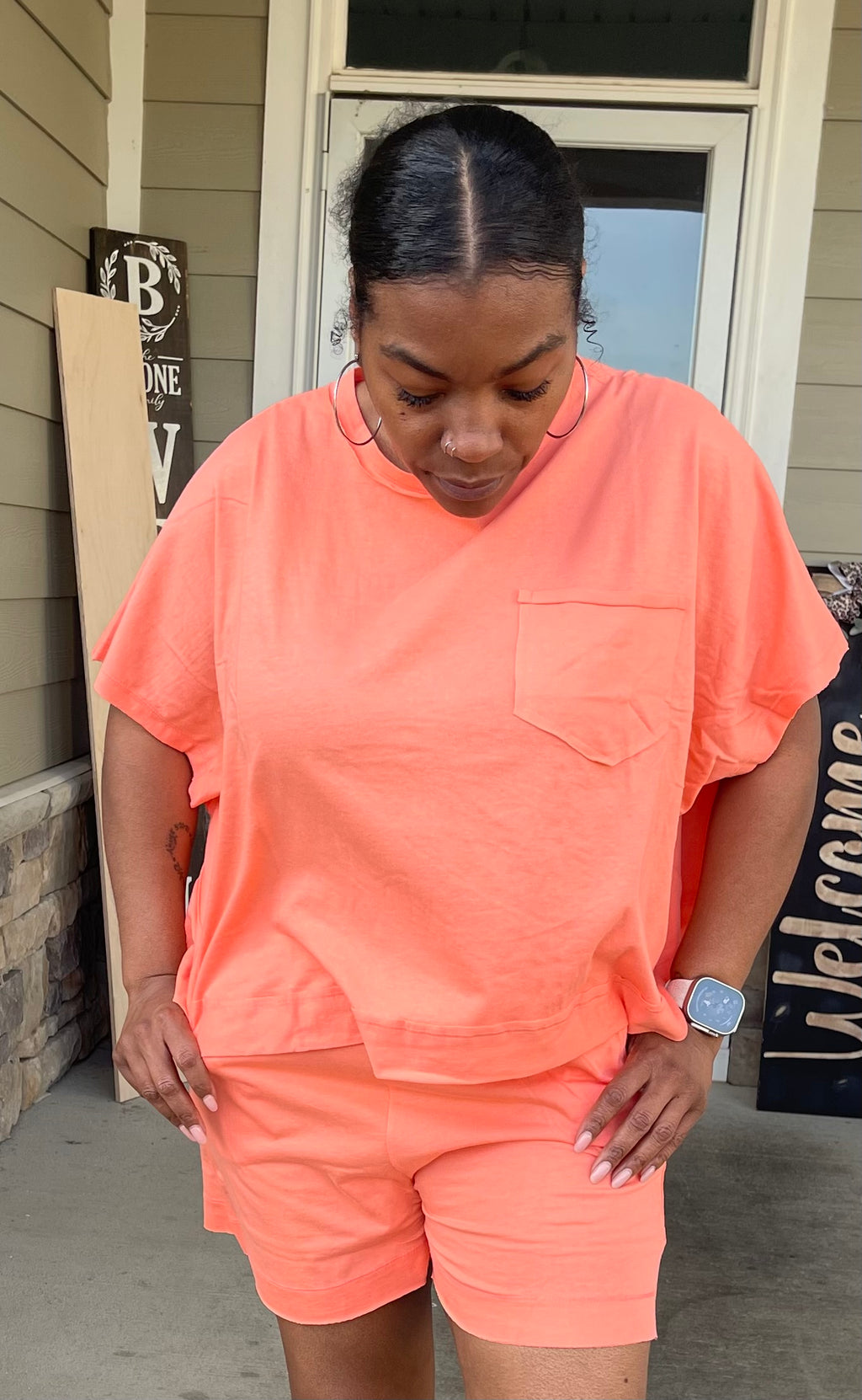 Coral Shorts Set