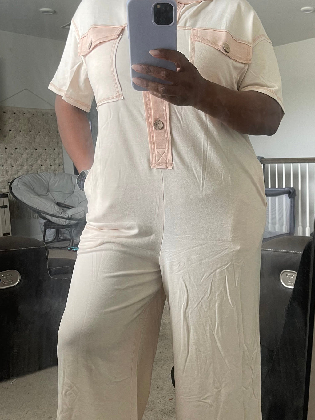 Beige Wide Leg Jumpsuit
