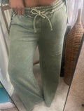 Olive Acid Wash Sweatpants