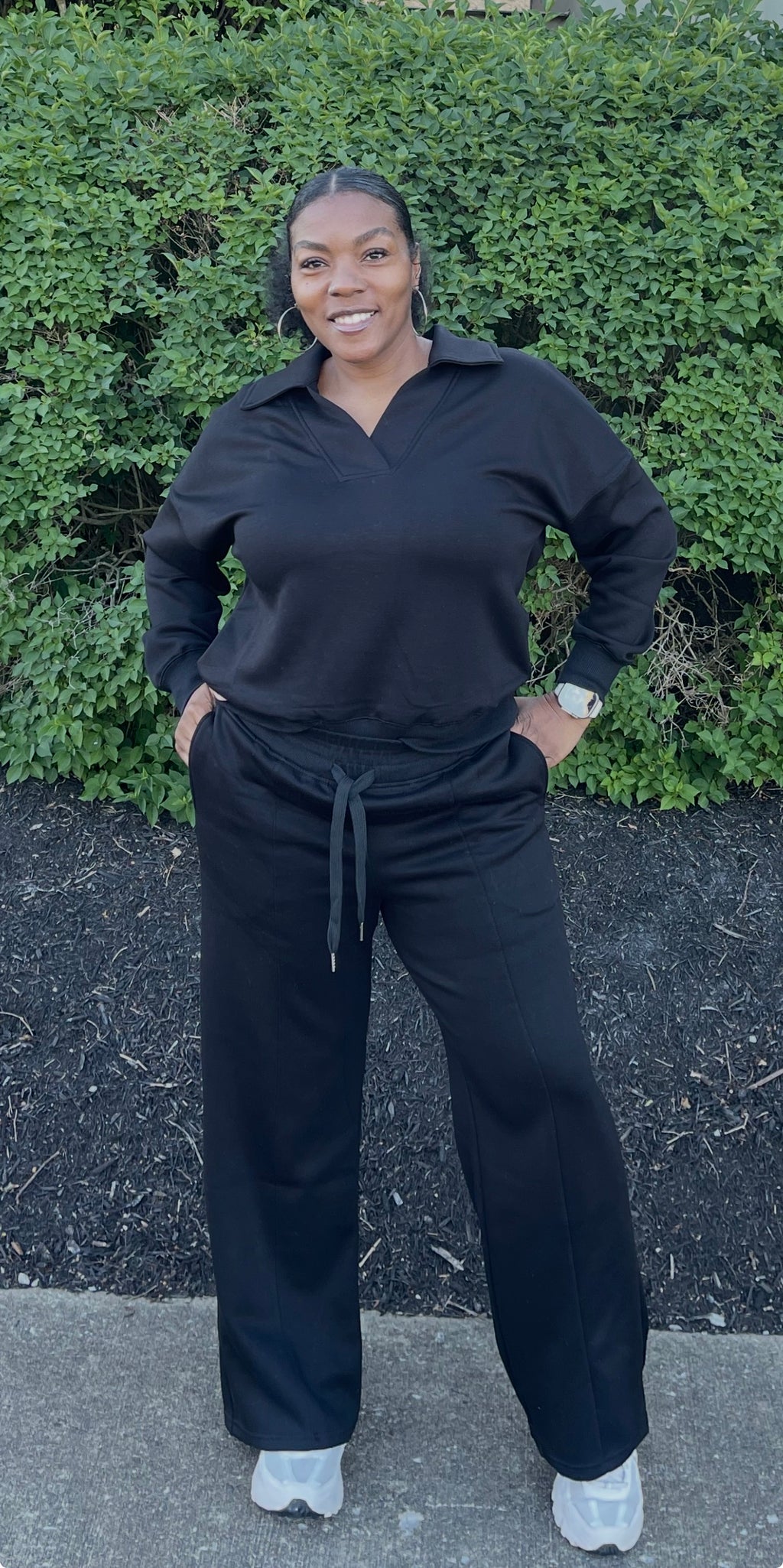 Black Long Sleeve Pant Set