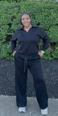 Black Long Sleeve Pant Set