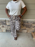 Khaki Leopard Wide Leg Pants