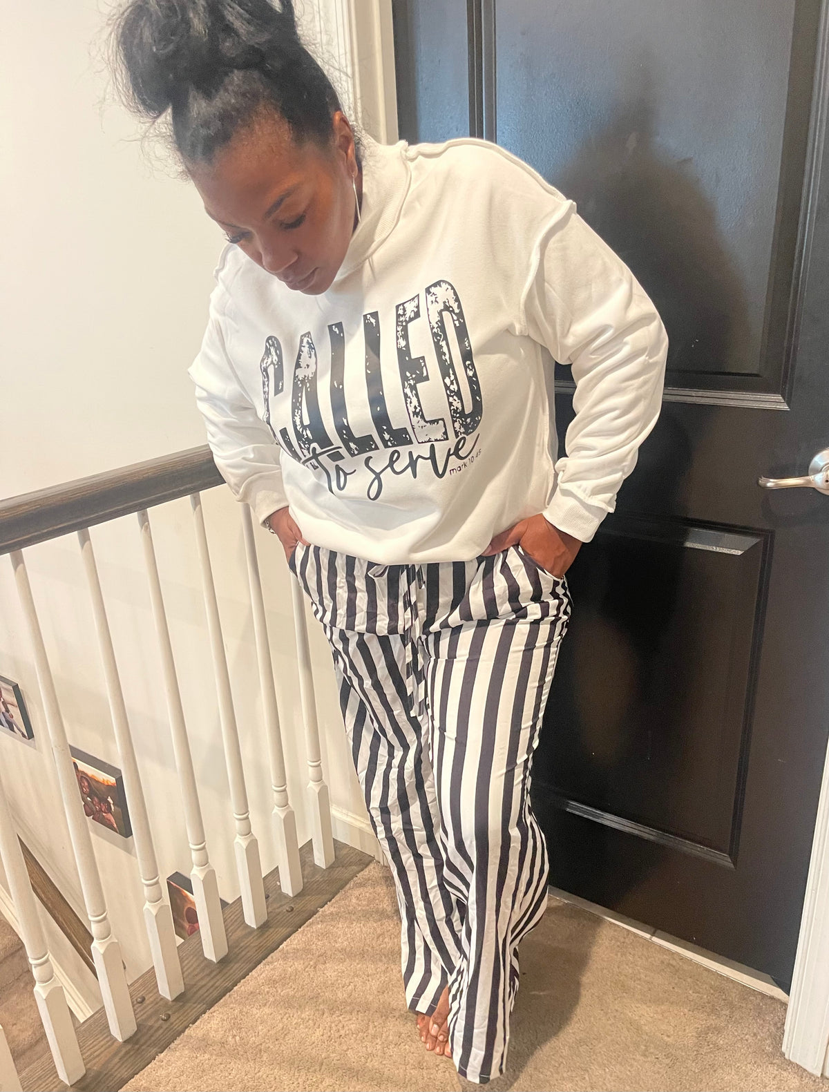 Black & White Striped Pants