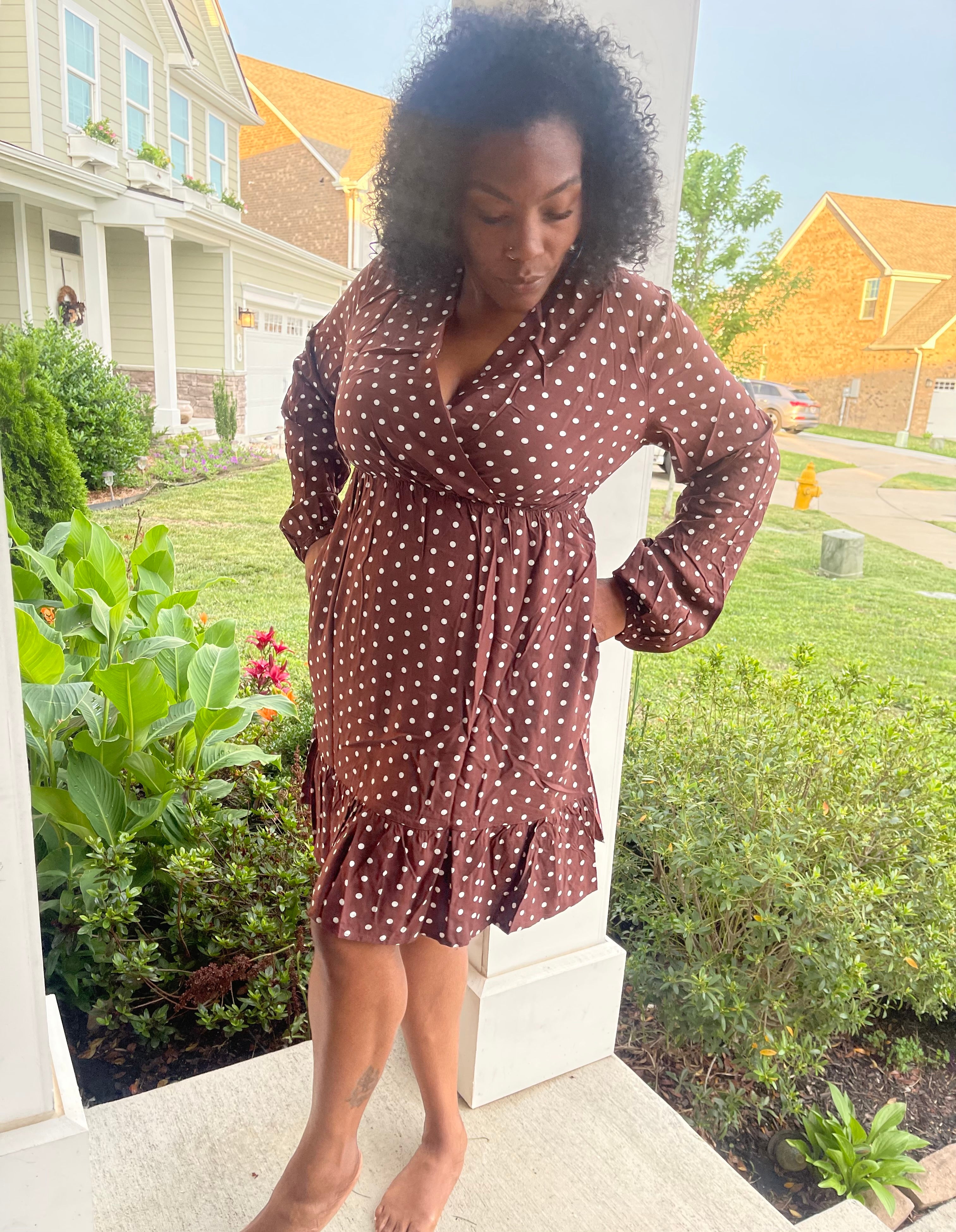 Brown Polka Dot Dress