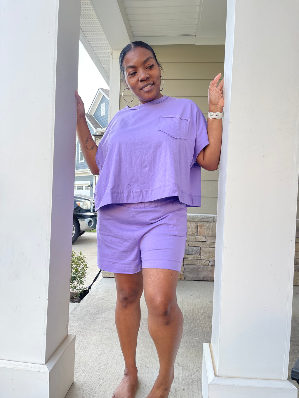 Lavender Shorts Set