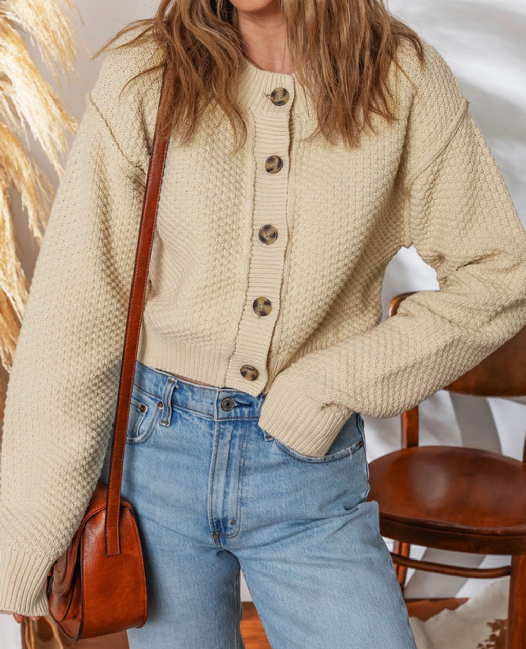 Ivory Cropped Cardigan
