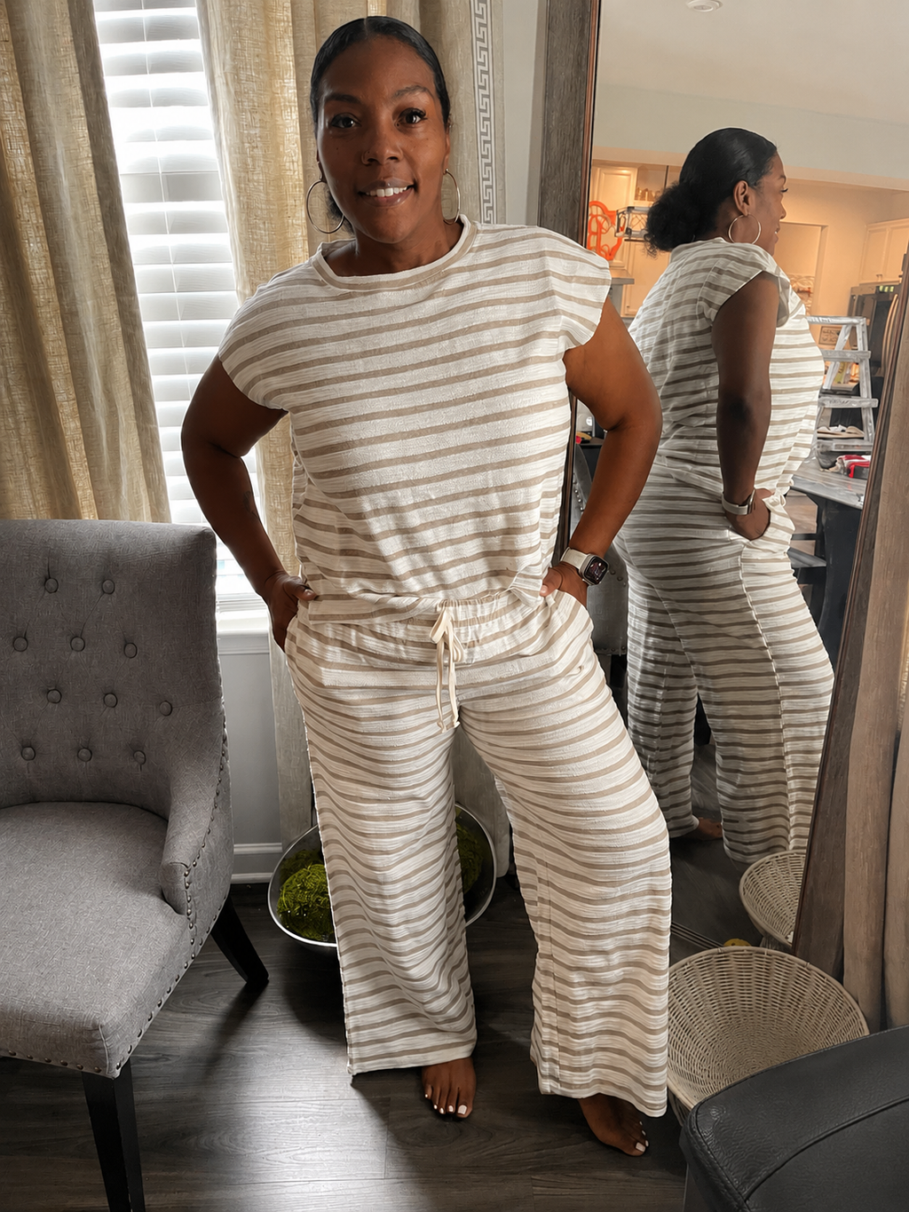 Khaki Stripe Set