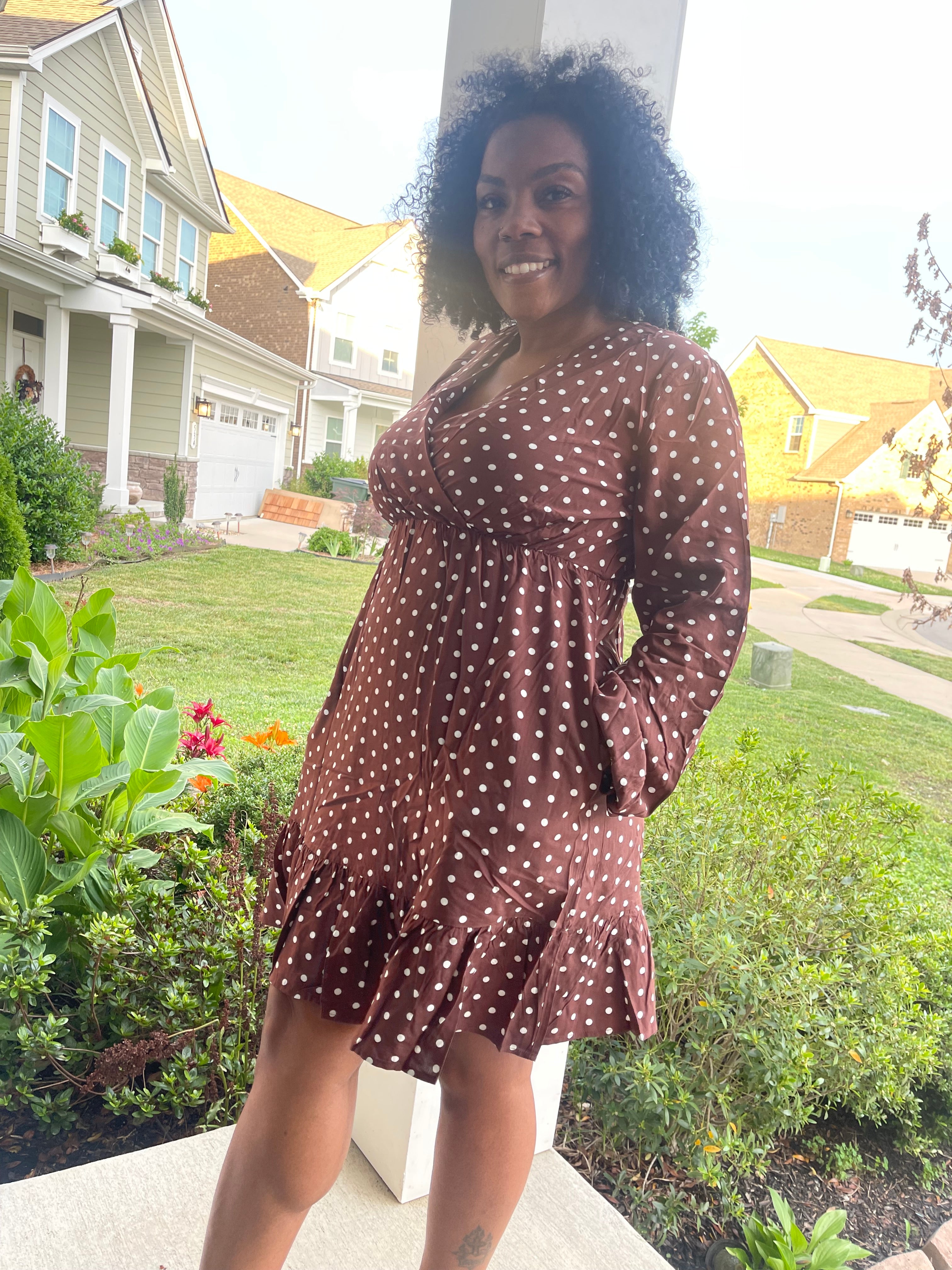 Brown Polka Dot Dress