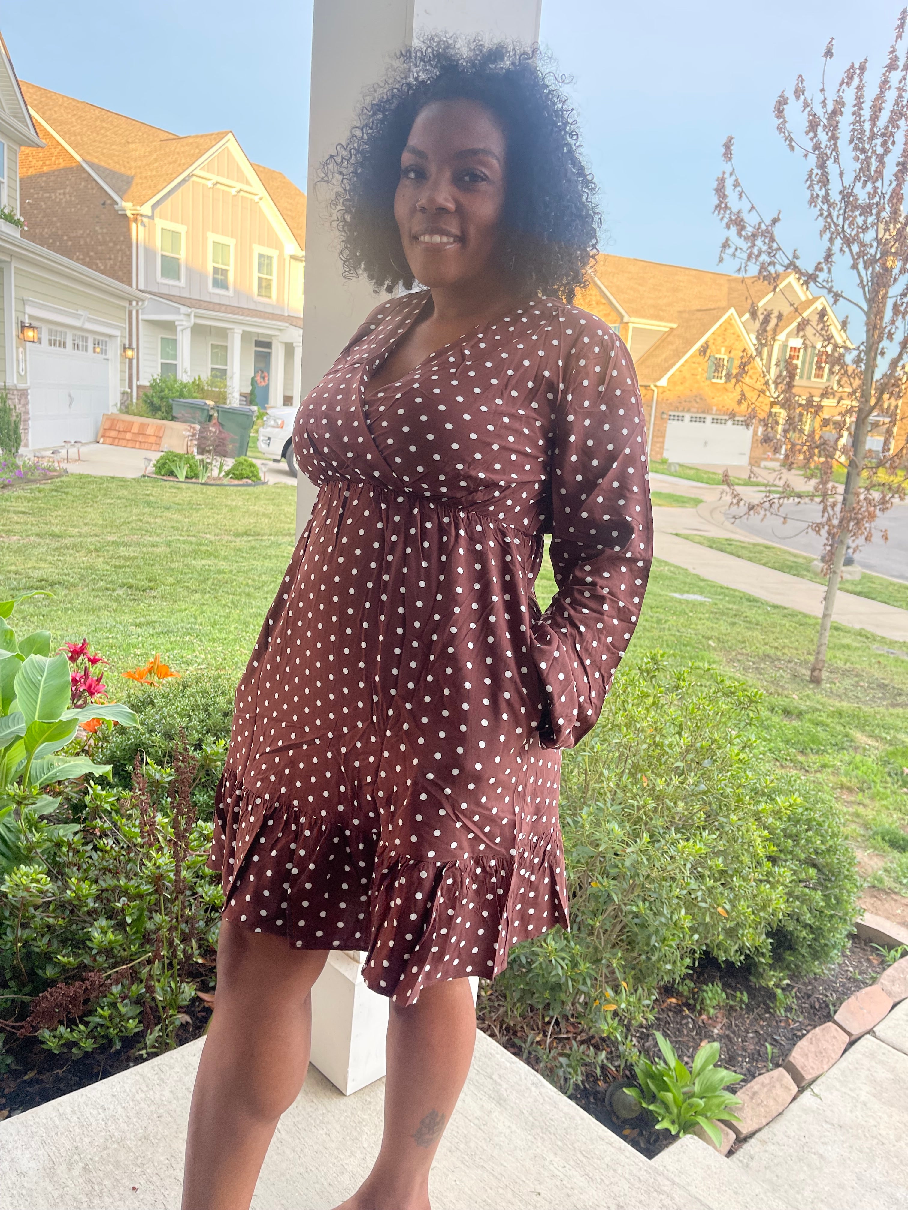 Brown Polka Dot Dress