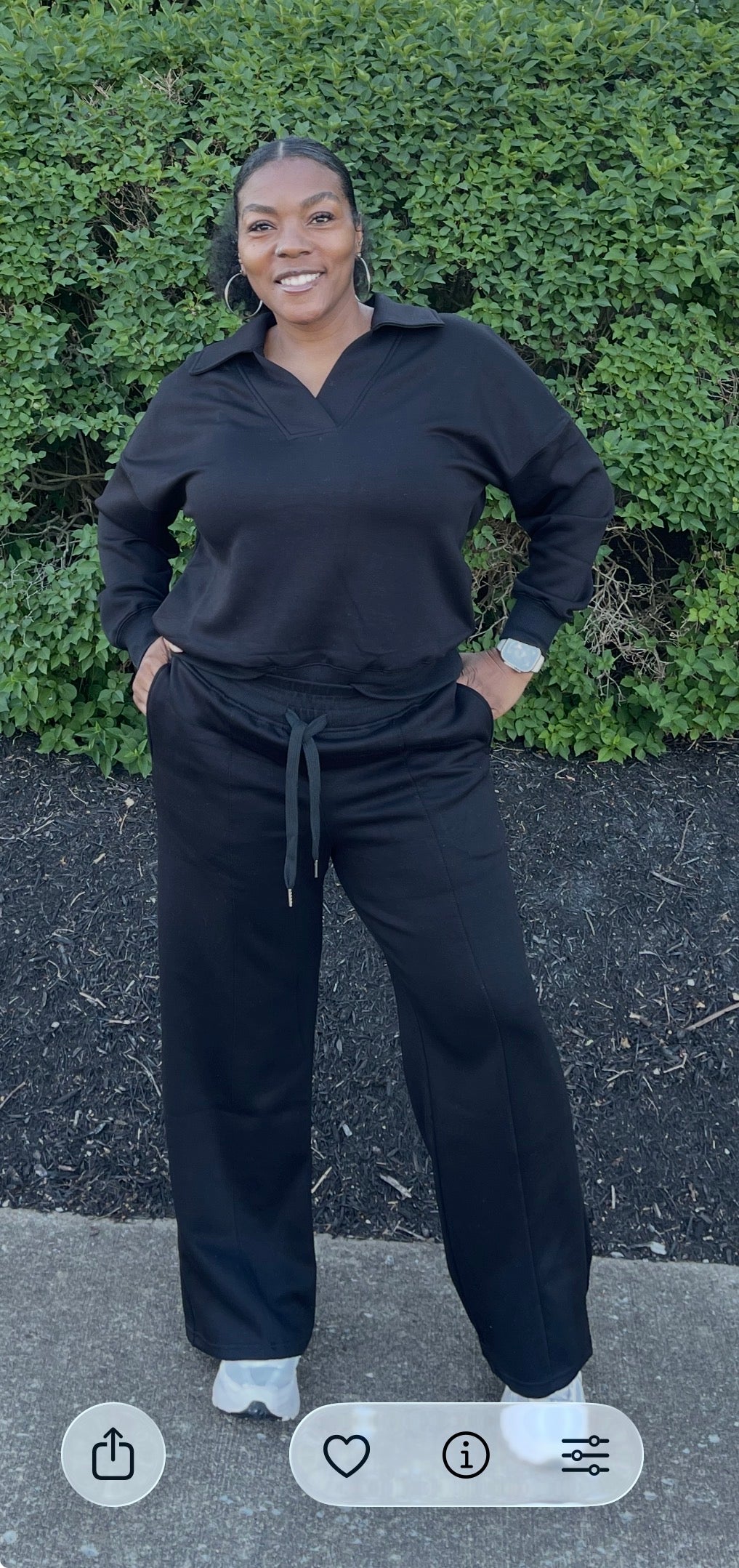 Black Long Sleeve Pant Set