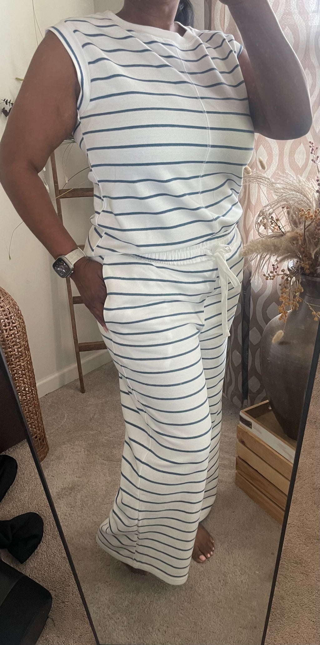 Navy/White Stripe Set