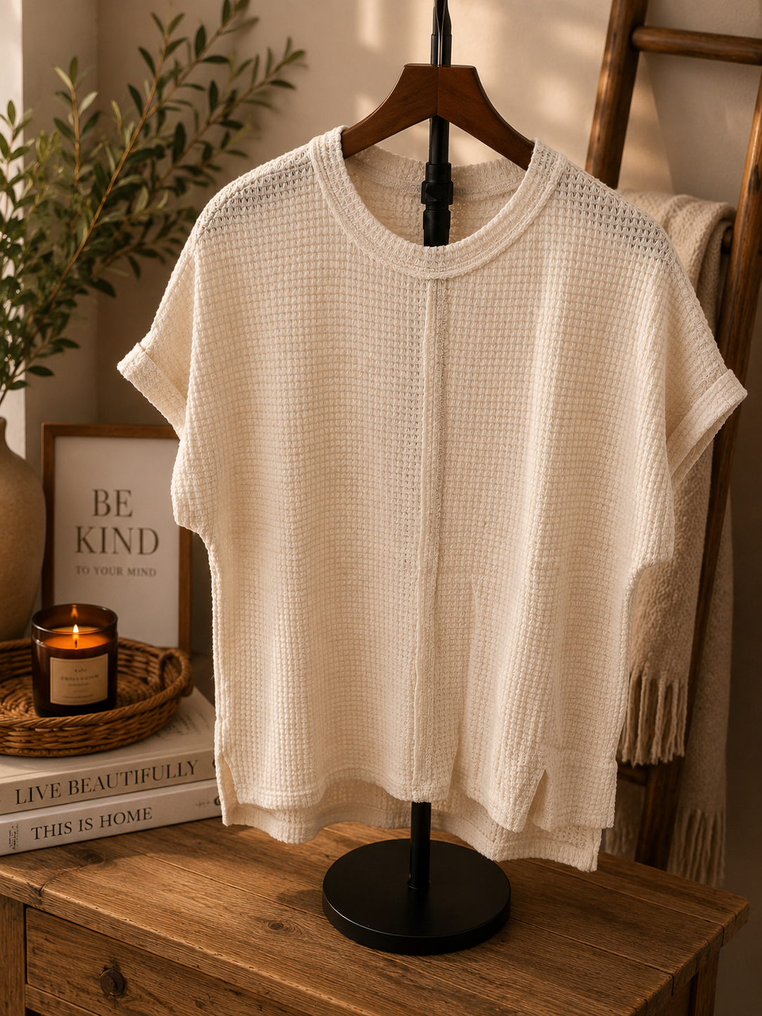 Pale Khaki Textured Top