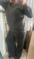 Black Acid Wash Crewneck
