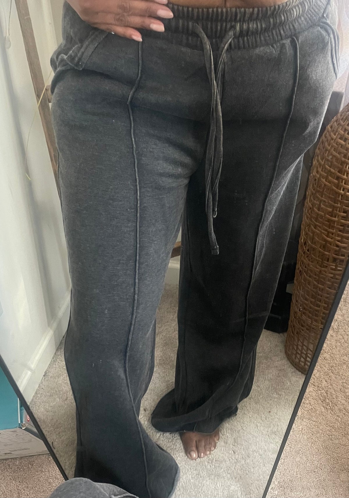 Black Acid Wash Sweatpants