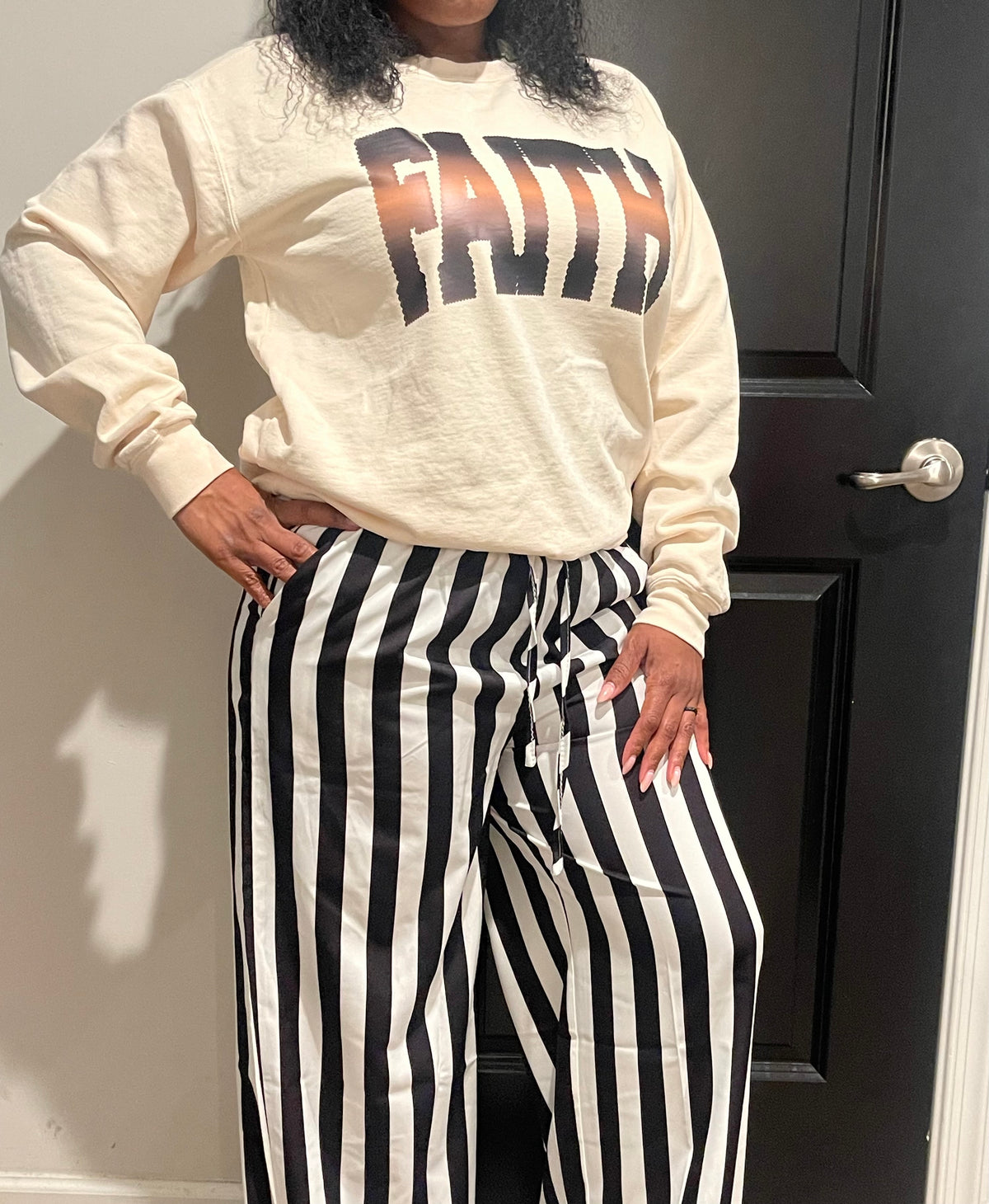 Black & White Striped Pants