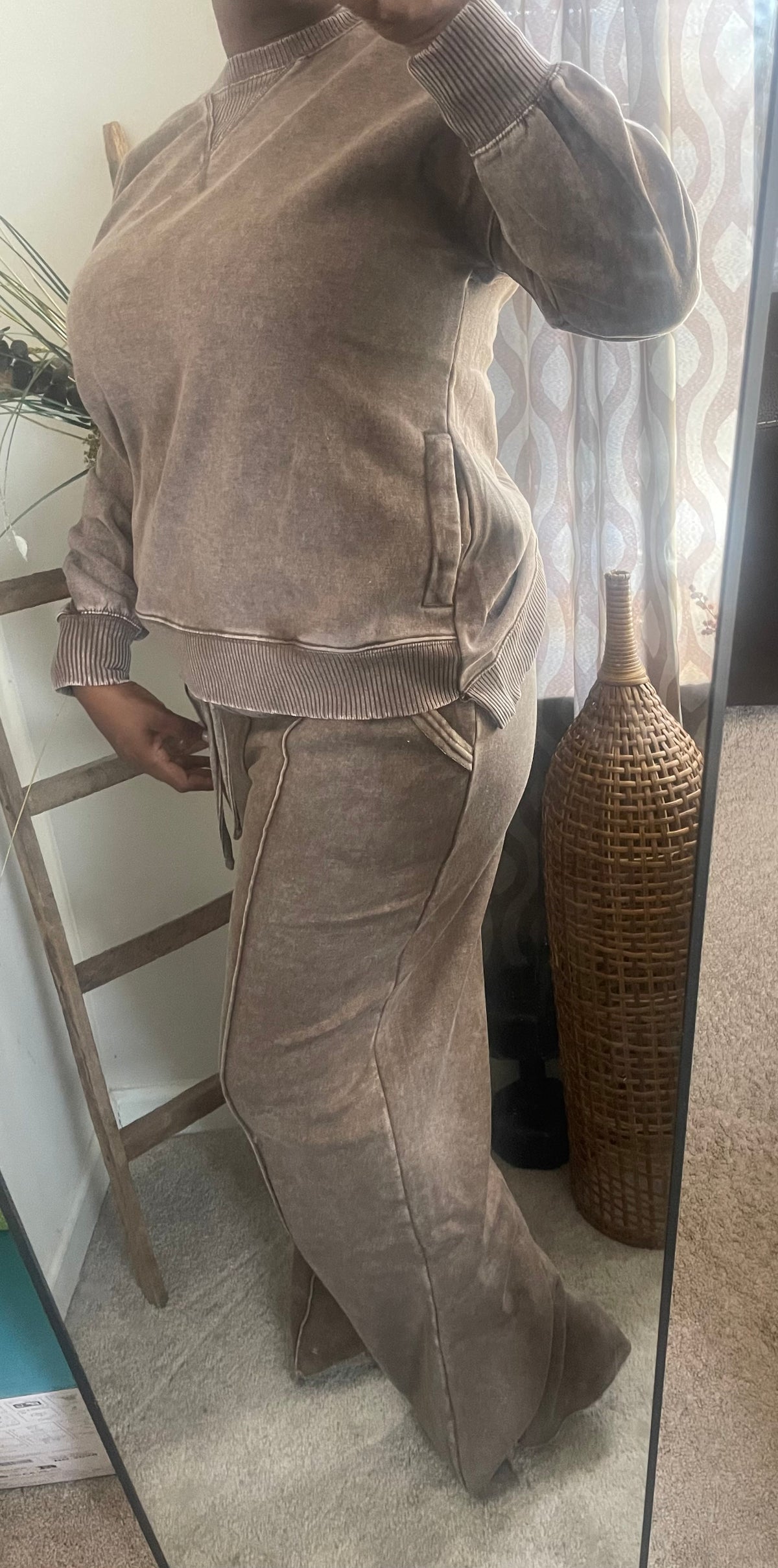 Mocha Acid Wash Crewneck
