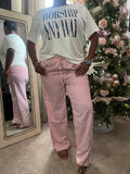 Pink & White Striped Pants