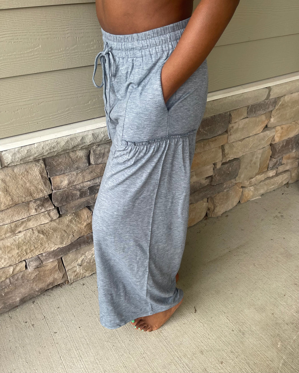 Frilled Wide Leg Drawstring