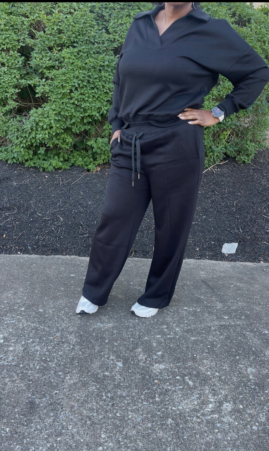 Black Long Sleeve Pant Set