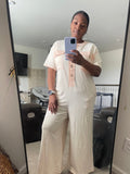 Beige Wide Leg Jumpsuit
