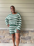 Green & White Stripe Set