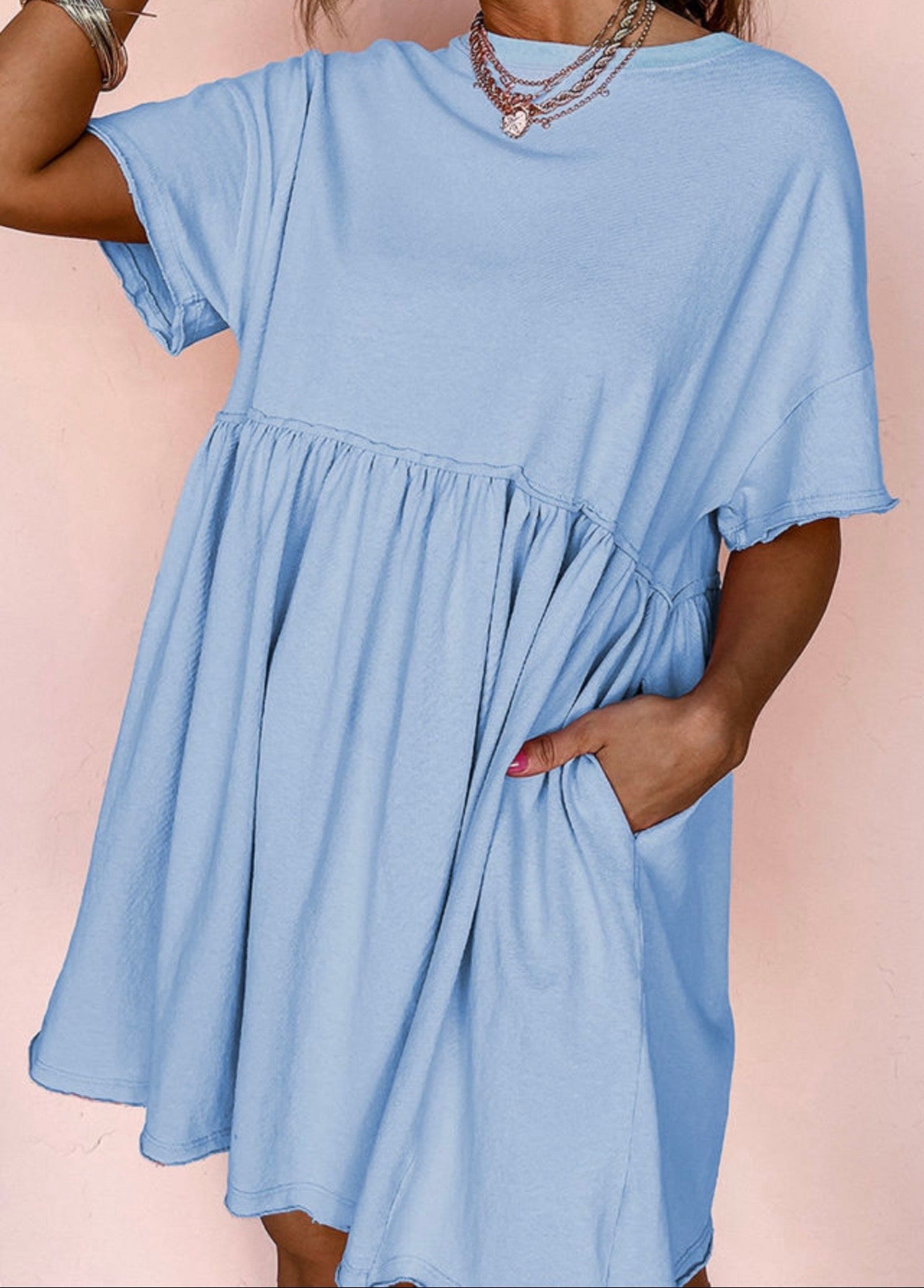 Baby Blue Baby Doll Dress