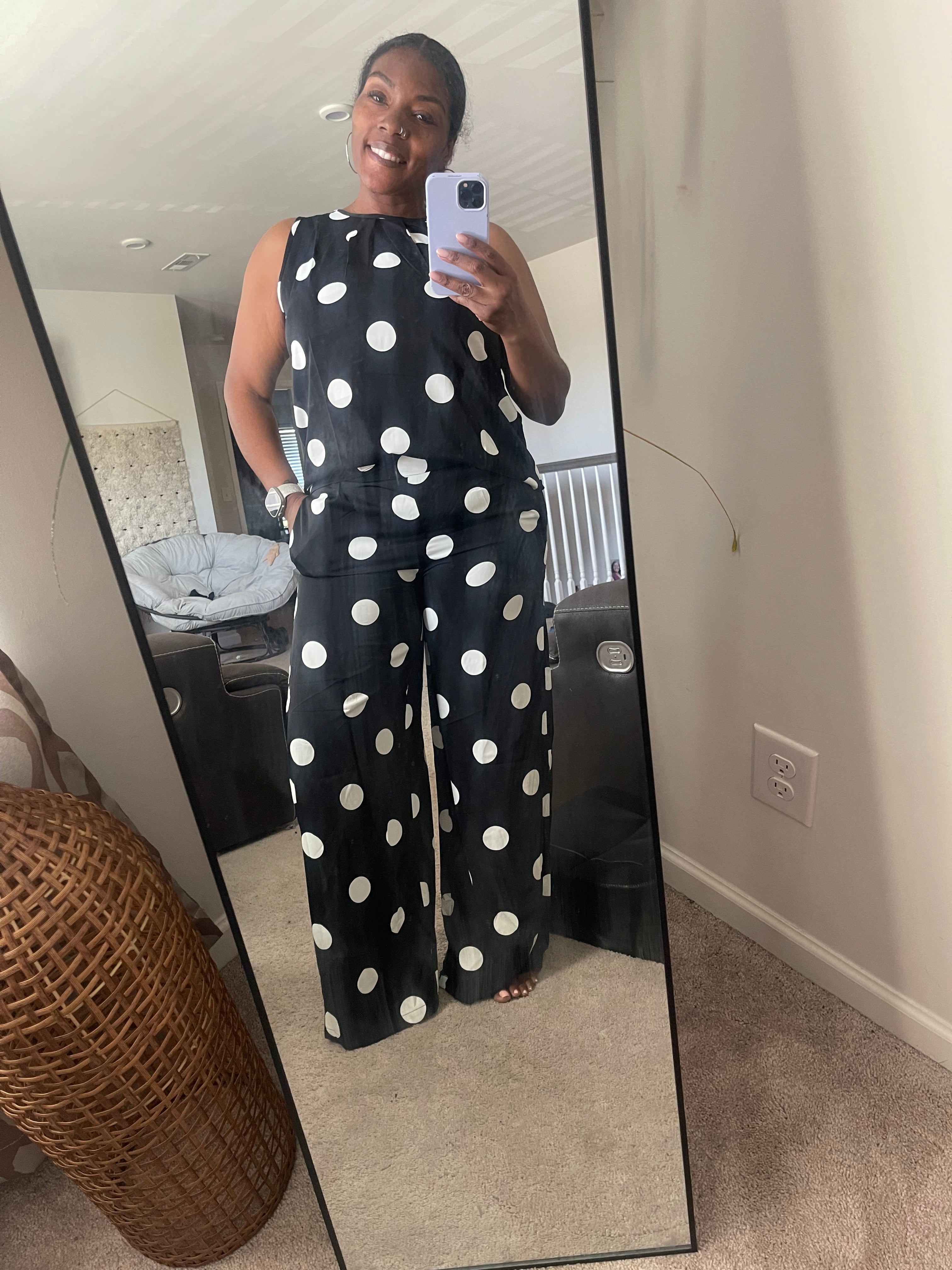 Black Polka Dot Set