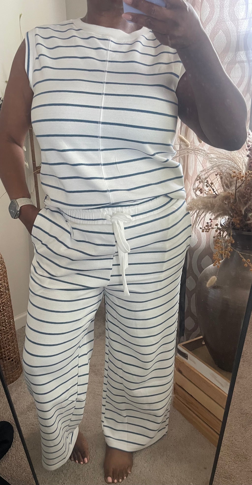 Navy/White Stripe Set