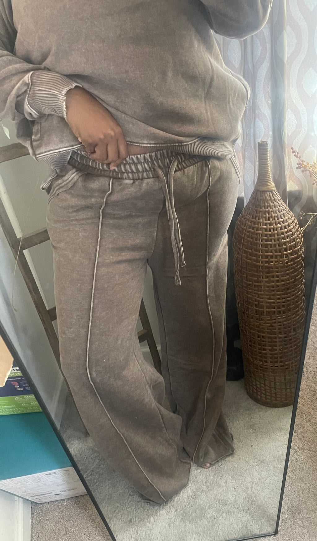 Mocha Acid Wash Sweatpants
