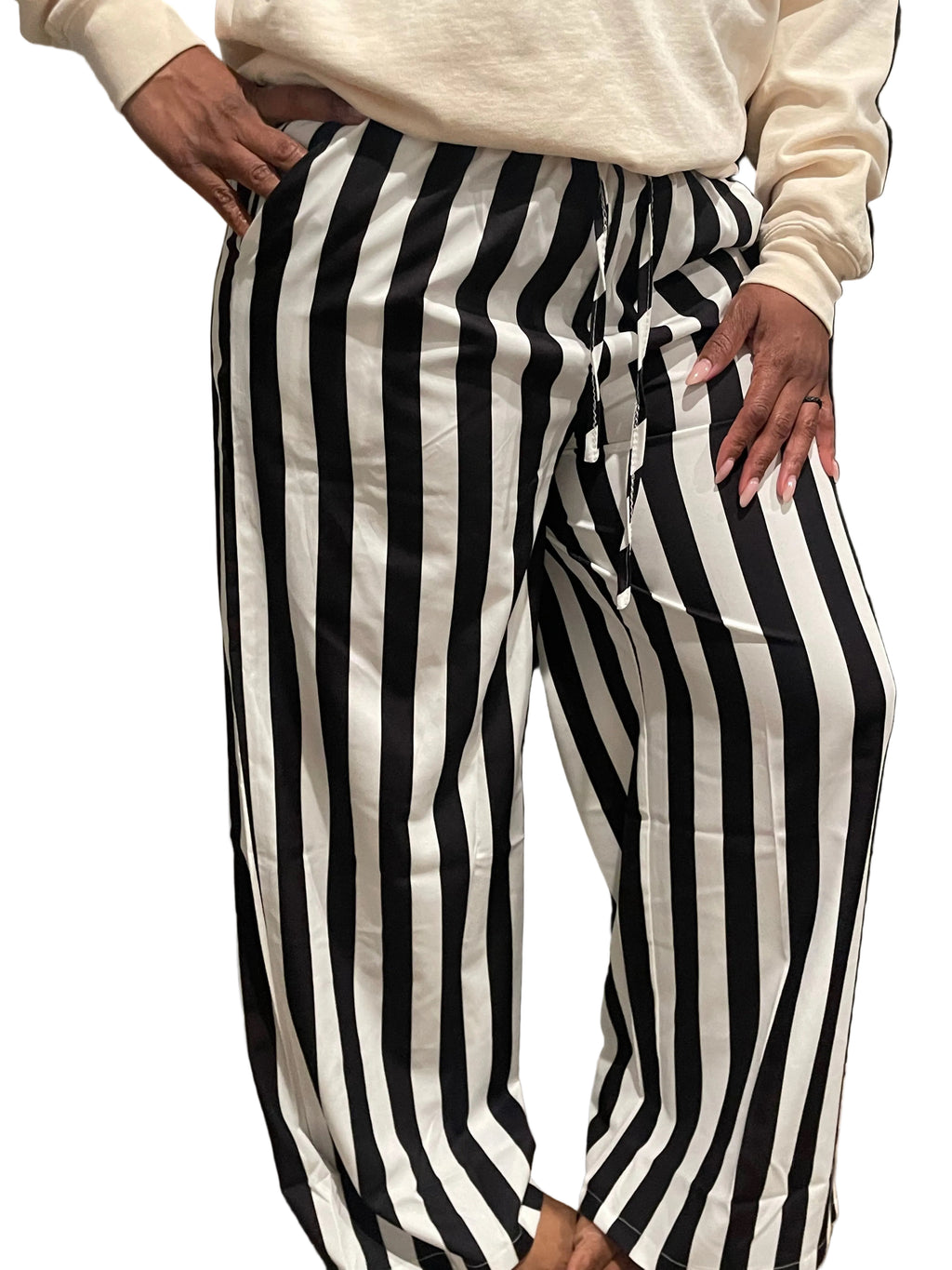 Black & White Striped Pants