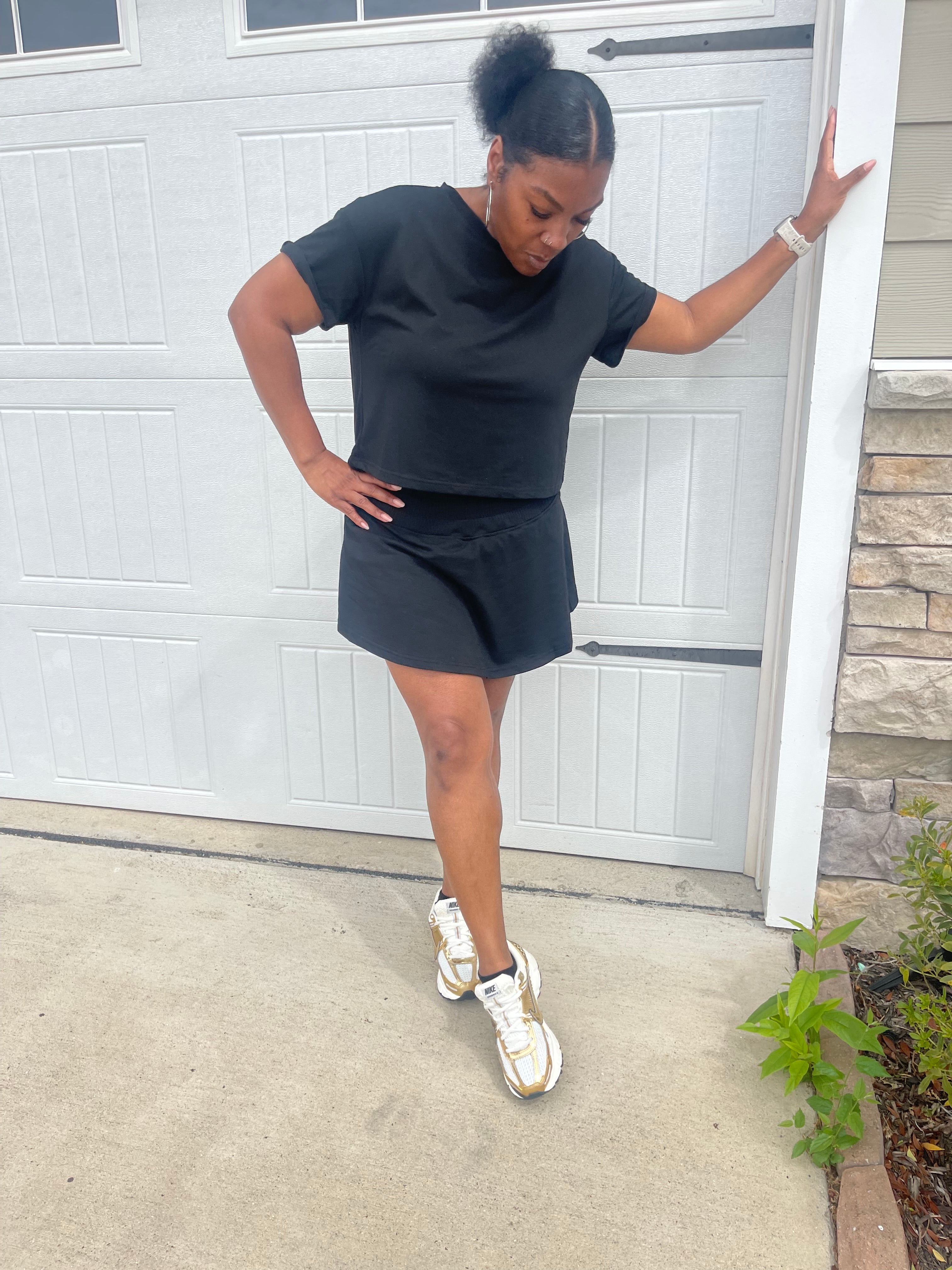 Black Skort Set