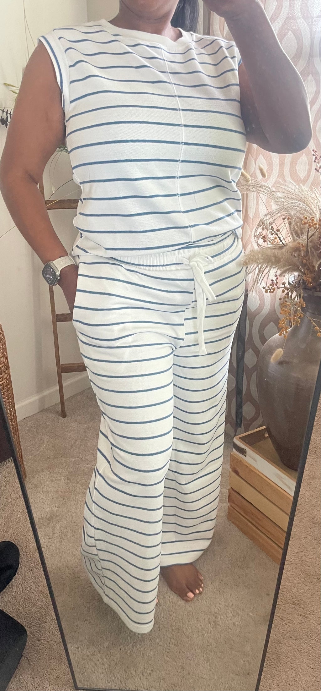 Navy/White Stripe Set