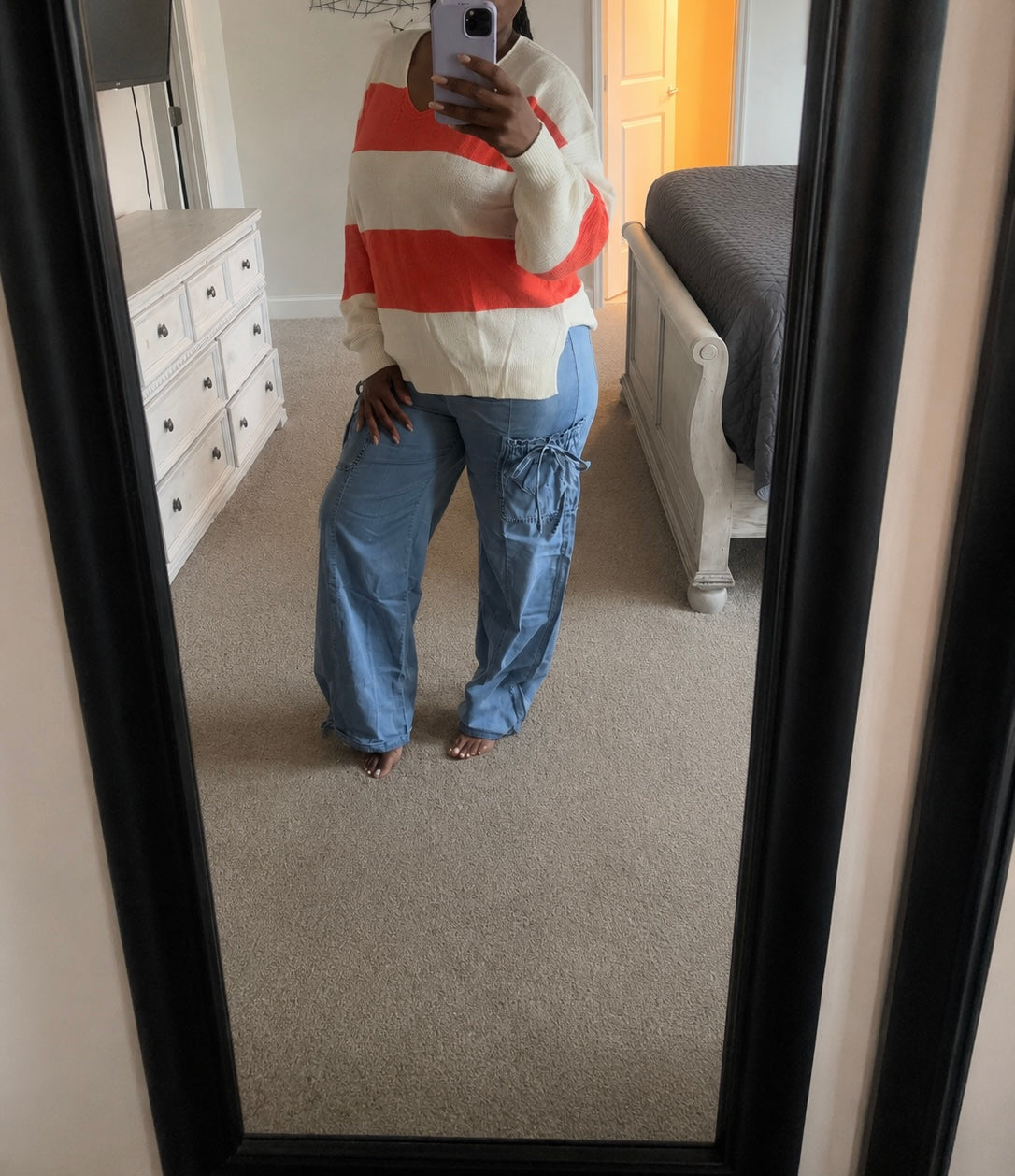 Orange and White Sweater