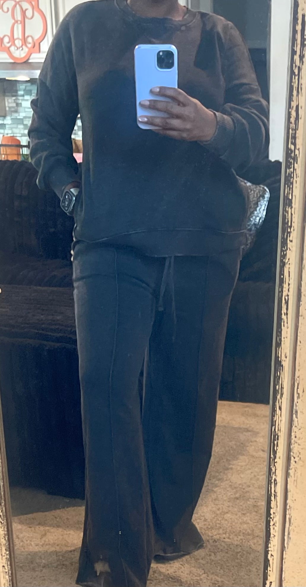 Black Acid Wash Sweatpants