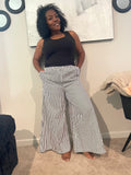 Black Stripe Ultra Wide Leg