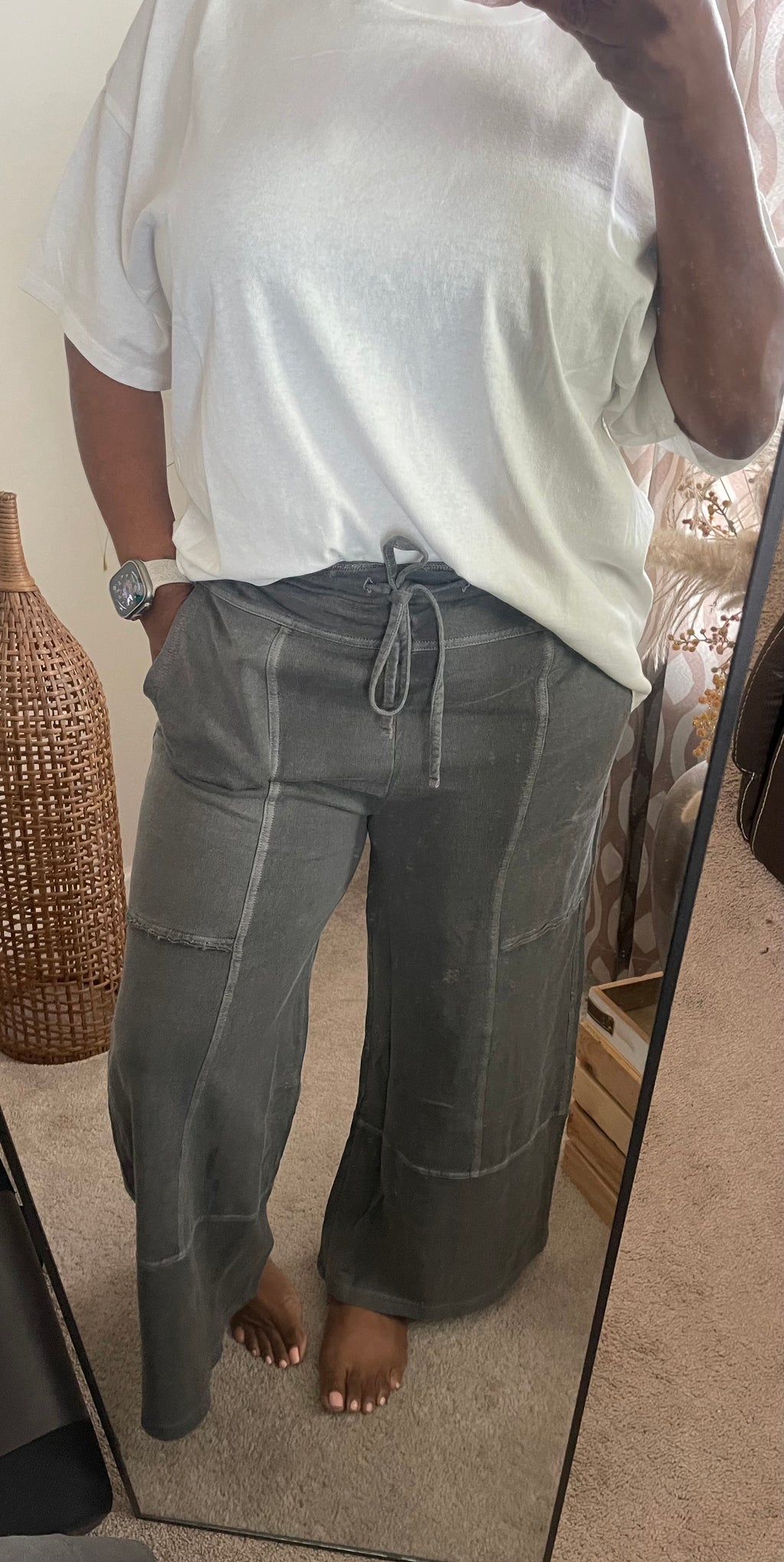 Charcoal Grey Wide Leg Pants