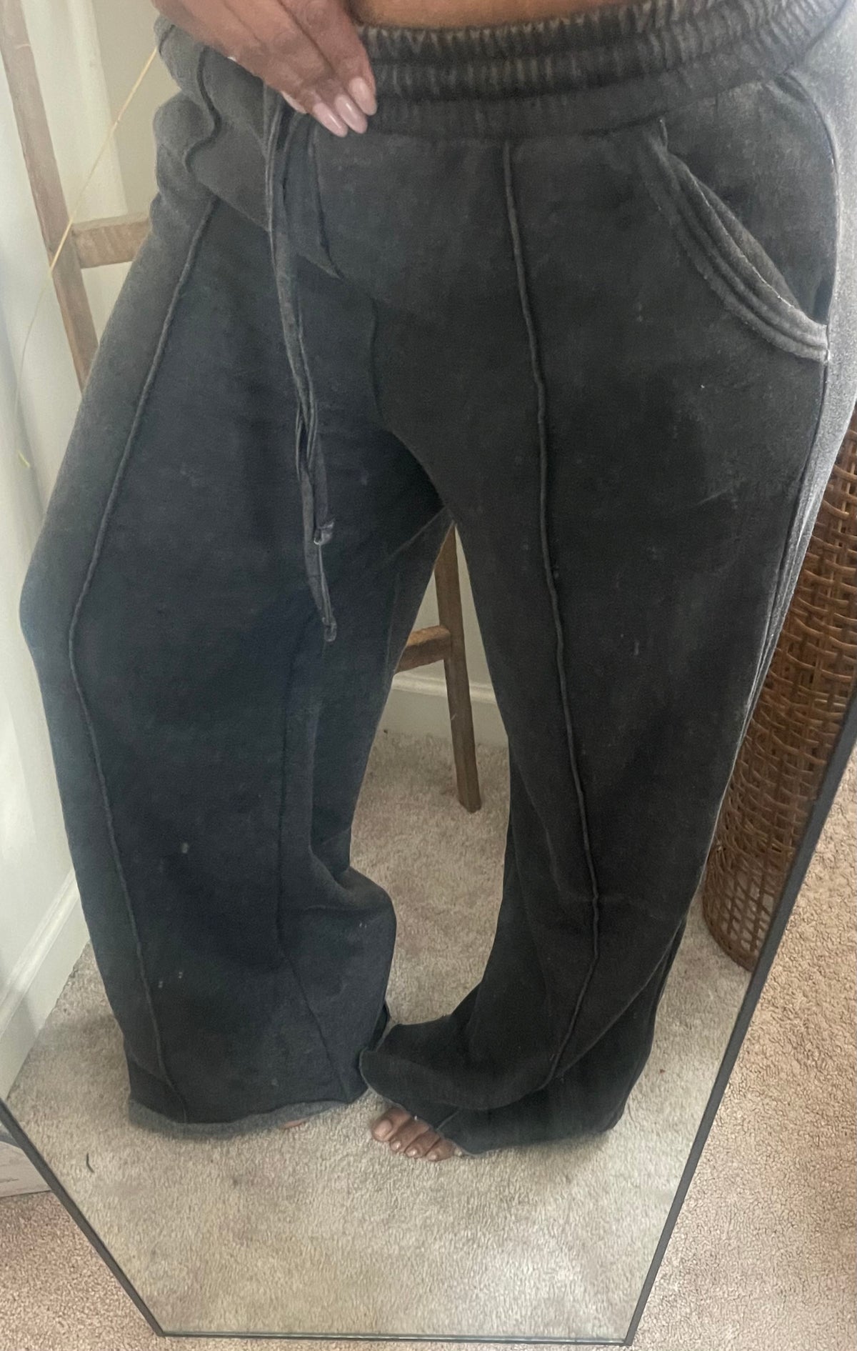 Black Acid Wash Sweatpants