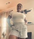 Gray Stripe Shorts
