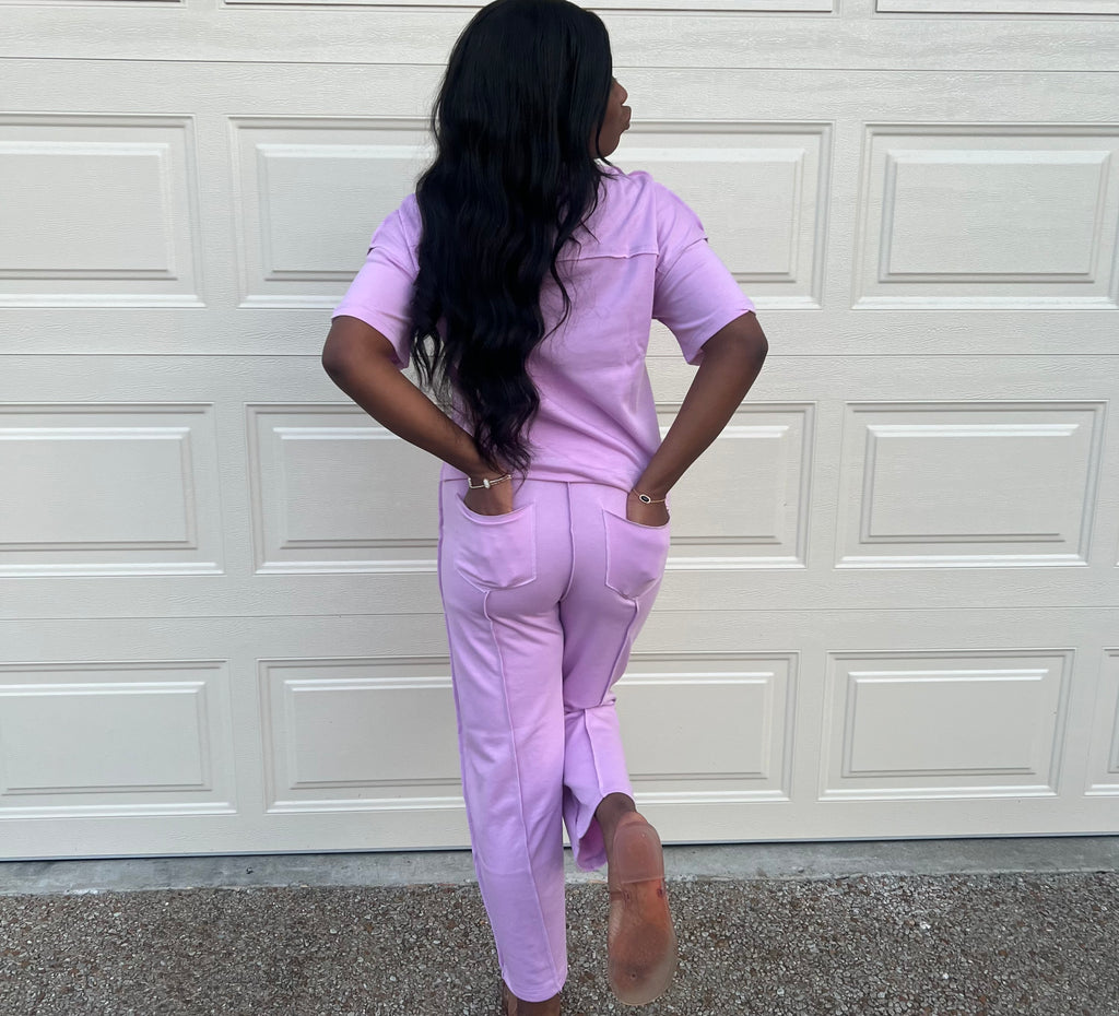 Lavender Barrel Pant Set