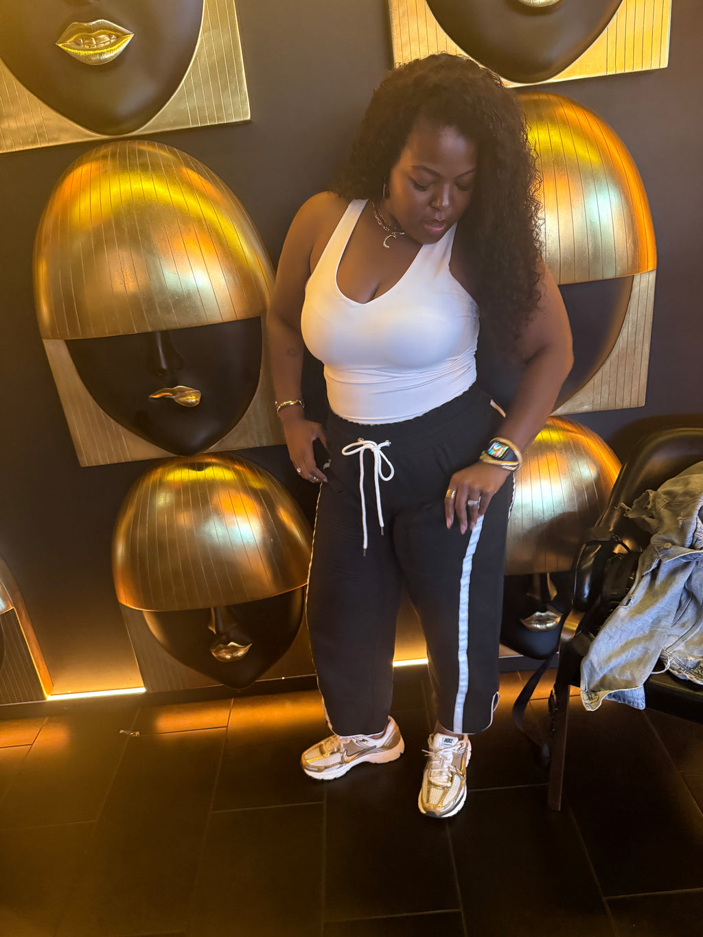 Black Stripe Jogger Pant