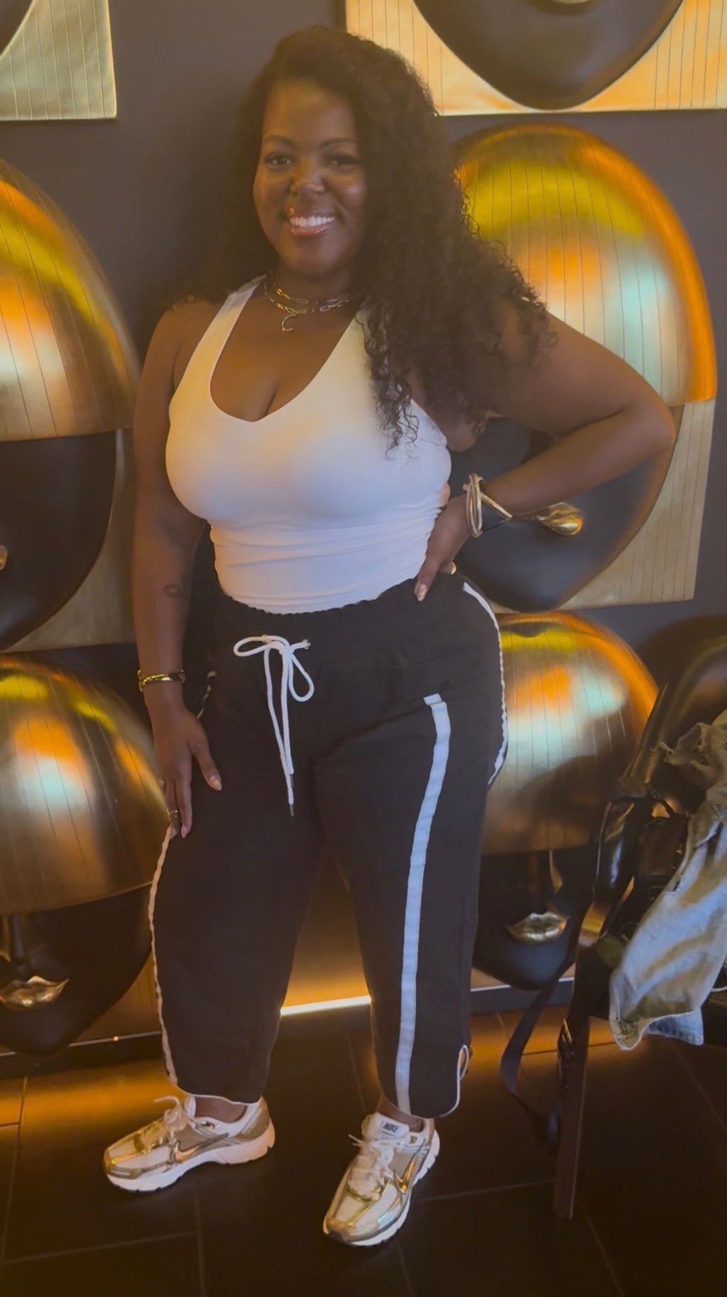 Black Stripe Jogger Pant