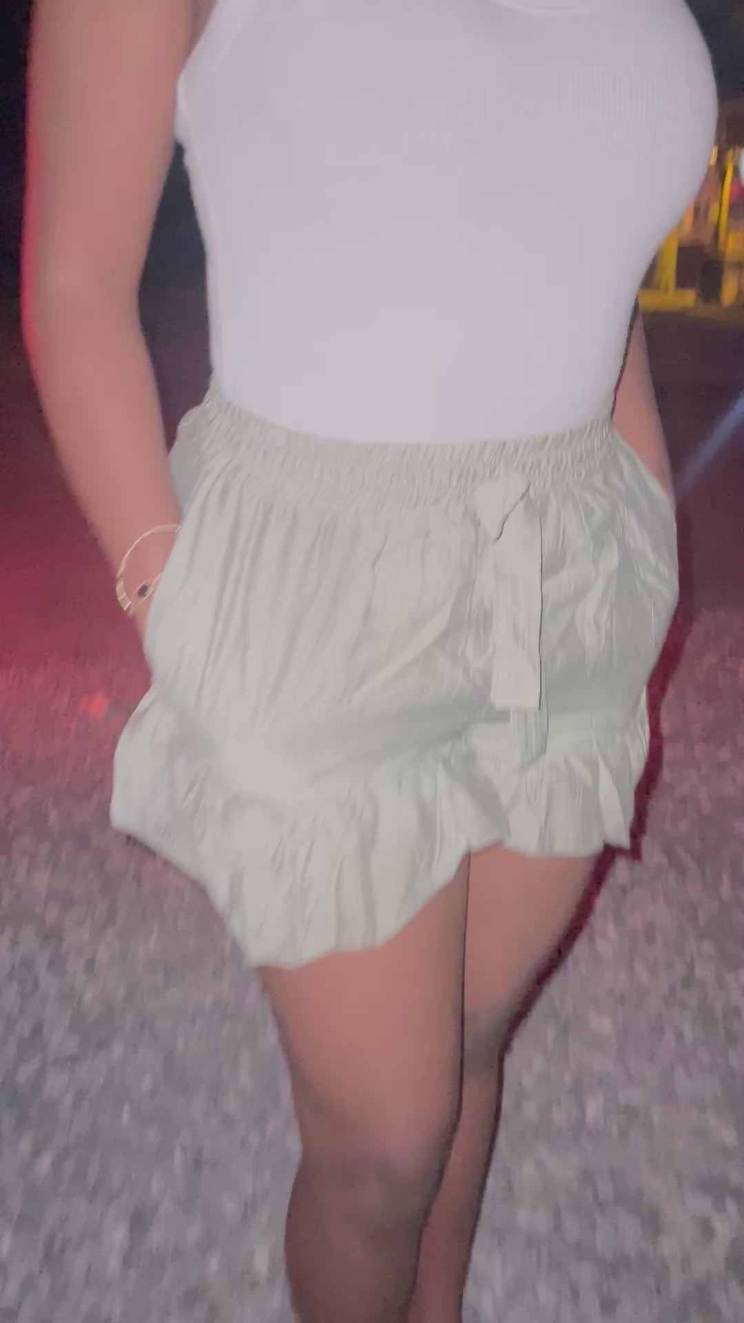 Olive Ruffle Shorts